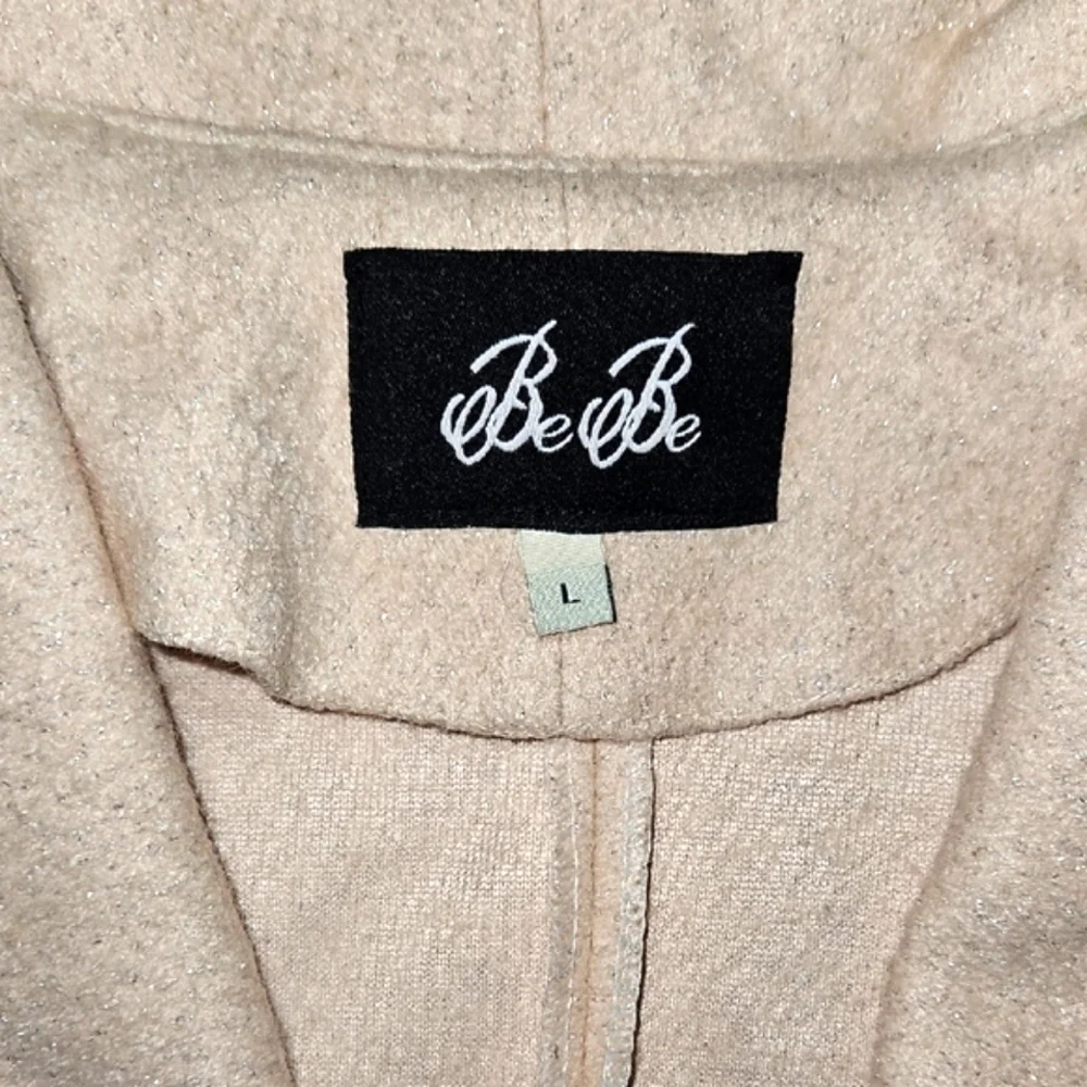 BeBe Wool Blend Pastel Pink With Silver Thredding Trech Coat Jacket - Picture 6 of 10